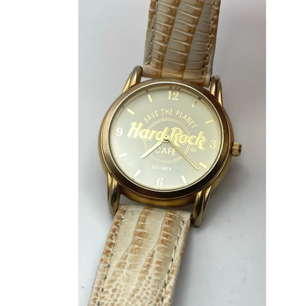 Fossil Hard Rock Cafe Atlanta Unisex Watch 34mm - New Battery -Adjustable